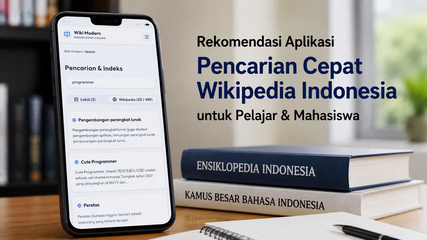 Rekomendasi Aplikasi Pencarian Cepat Wikipedia Indonesia untuk Pelajar & Mahasiswa